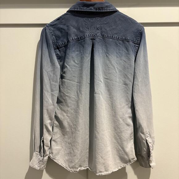 Rails Shirt Womens XS Blue Ombre Snap‎ Button Long Sleeve Tencel Western Top - Picture 8 of 13